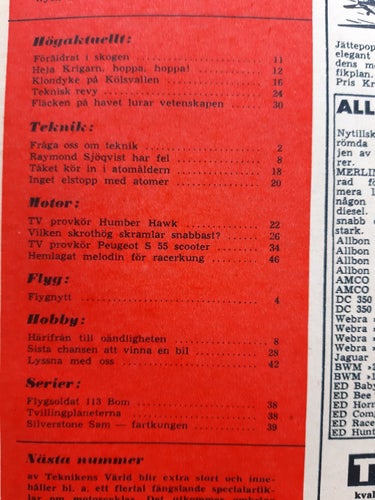 Teknikens Värld nr 5 1955: Humber Hawk, Peugeot S55 Scooter