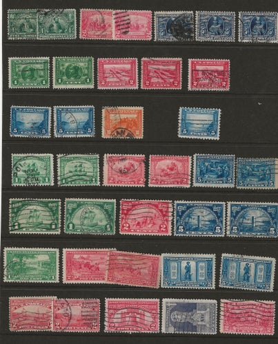 USA, Blad med stämpl. Scott nr 328-330, 397-400, 403,548-550, 614-619, ++
