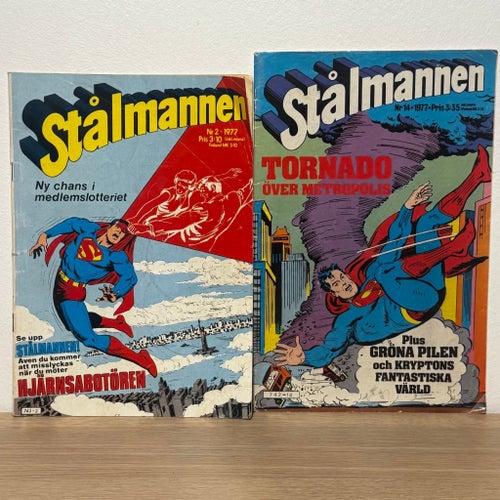 Stålmannen 1976–78: 6 nr – Hajen, Tornado m.m. Semic