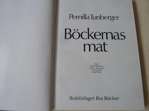 BÖCKERNAS MAT,  P. TUNBERGER,  1980,  BÖCKER