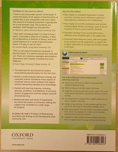 Introduction to Bioinformatics - Lesk, Arthur M
