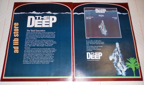 THE DEEP SOUNDTRACK - ON CASABLANCA RECORD, 2 st TIDNINGSANNONSER 1977