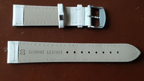 Retro nytt vitt läderarmband 20mm