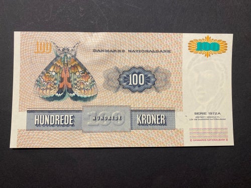 Danmark 100 Kroner Seddel från 1995, kv. 0-01 PÆN