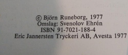 Riddaren från Mjölby Björn Runeborg. Bok. Very Fine plus