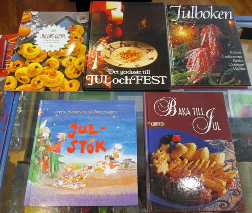 Jul, 5 böcker med julrecept, jultraditioner, julpyssel, julmat, julbak