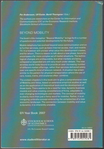 Beyond mobility : EFI Yearbook 2007 / Per Andersson, Ulf Essler m.fl.