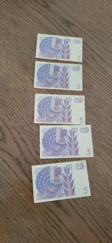 5-kronors sedlar från Sverige