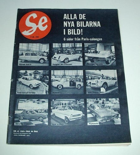 SE nr 41 1962 - Bilsalongen i Paris, Bibi Andersson, Bardot