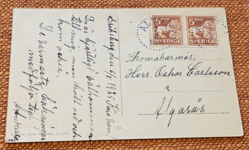 Altuna kyrka interiör postgånget 1925