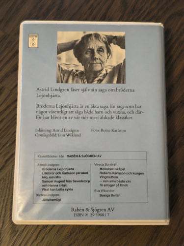 Bröderna Lejonhjärta kassettbok Astrid Lindgren läser själv
