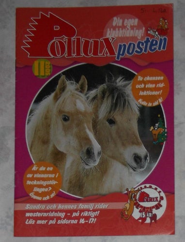 Polluxposten Klubbtidning nr 11 2005 Pollux Hästbokklubb Häfte Barn Häst tidning