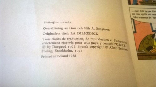 Lucky Lukes äventyr 1 Diligensen. 1972