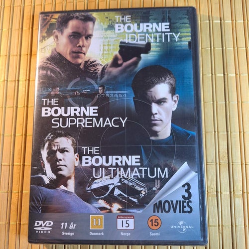 Inplastad Bourne Trilogy – 3DVD keepcase - Matt Damon - M/NY