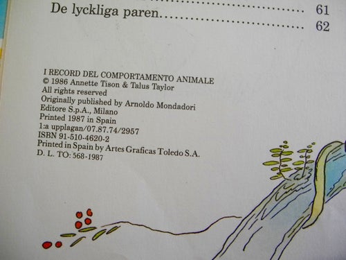 DJURENS HEMLIGA VÄRLD Annette Tison & Talus Taylor 1987