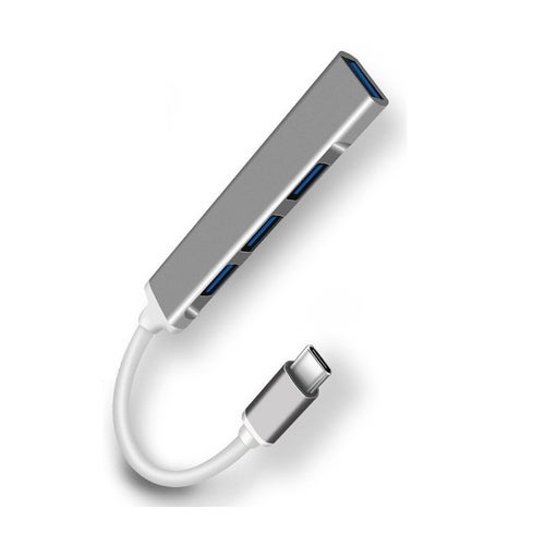 USB TYPE-C HUB 4-Port Splitter Adapter (Grey) – 1x USB 3.0 + 3x USB 2.0 OTG