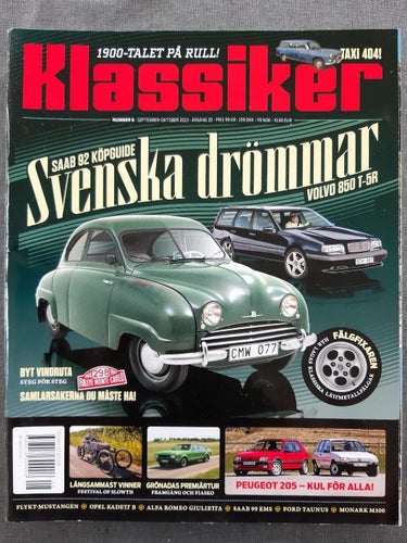 Klassiker nr 8 2023: Volvo 850 T-5R, Peugeot 205 GTI + Colorline, Saab 92