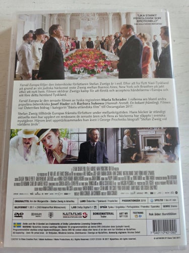 Farväl Europa (2016) - Stefan Zweig - Njutafilms - DVD