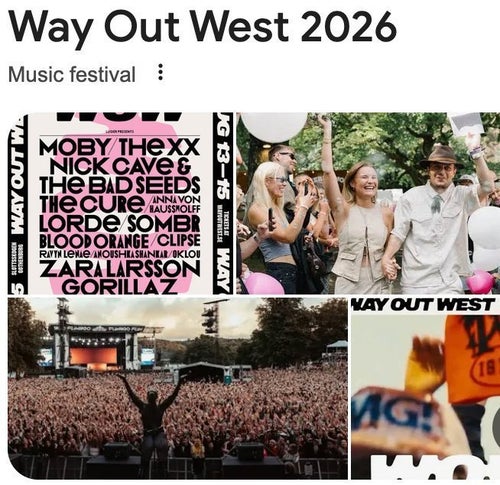 Way Out West 2026 - biljett för 18+ - Fredag + Lördag
