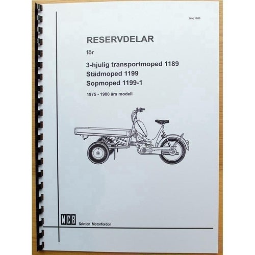 Reservdelskatalog MCB Flakmopeder Modeller 1189 1199 1199-1