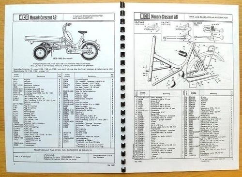 Reservdelskatalog MCB Flakmopeder Modeller 1189 1199 1199-1
