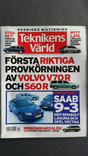 Teknikens Värld 25 2002: Volvo S60 R + V70 R, Porsche Cayenne S