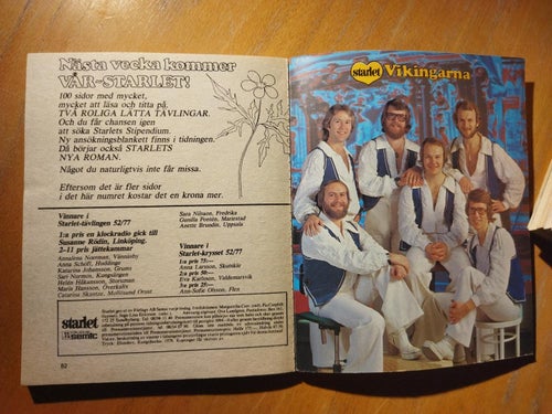 Starlet 1978 nr 13 Omslags bilden Carin, Mick Jagger, Vikingarna. Very Good plus