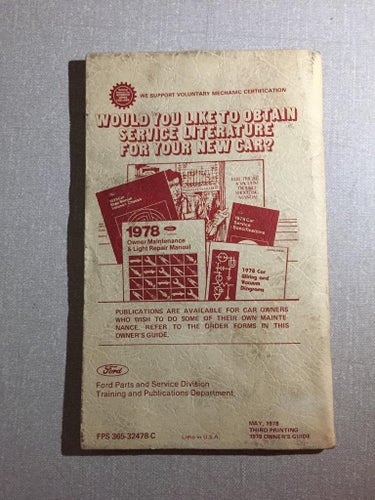 1978 Mercury Zephyr Owner's Guide