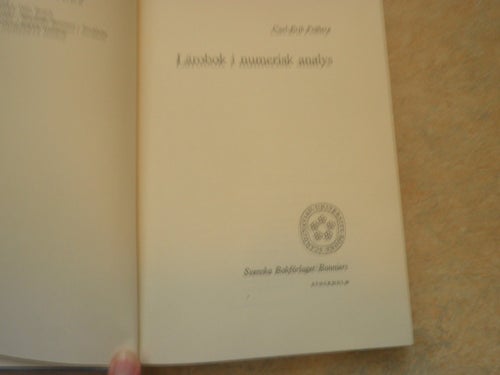 Lärobok i numerisk analys av Carl-Erik Fröberg, 1962
