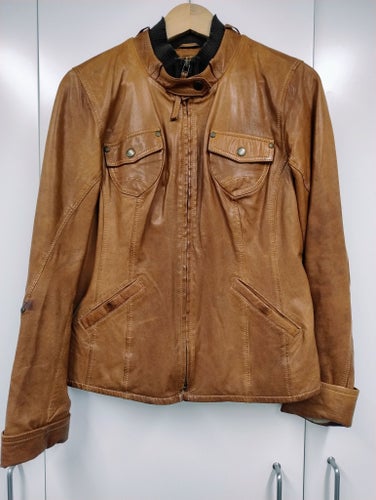 Läder jacka dam stl S/M