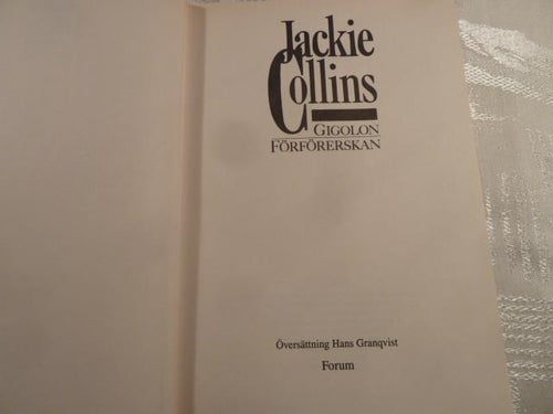 GIGOLON FÖRFÖRERSKAN, J. COLLINS, 1991,  BÖCKER