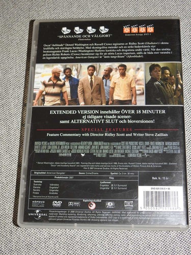 American Gangster DVD (Russell Crowe, Denzel Washington) Extended Edition
