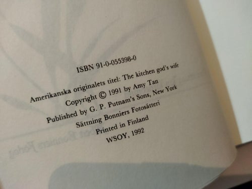 Köksgudens hustru av Amy Tan. Very Good