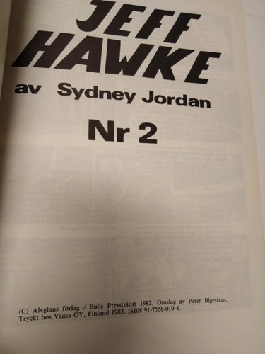Jeff Hawke nr 2 1982 av Sydney Jordan. Very Fine
