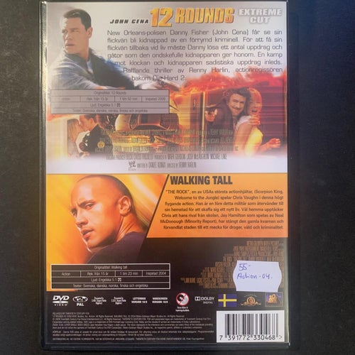 12 ROUNDS, EXTREME CUT / WALKING TALL. DVD 2 X ACTION -09 / -04