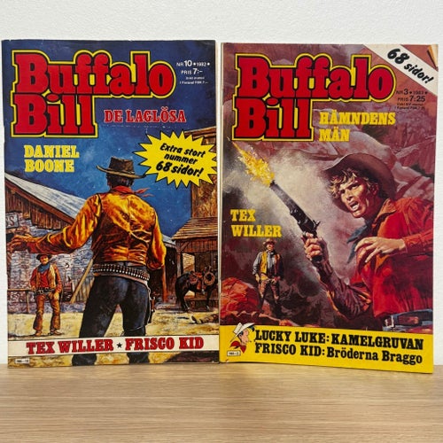 Buffalo Bill 1982–84 (6 tidningar) • Tex Willer & Lucky Luke