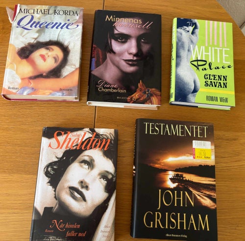 5 inbundna romaner – John Grisham, Sidney Sheldon, Diane Chamberlain m.fl.