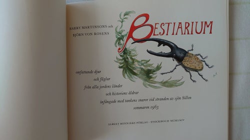 Bestiarium. Martinson, Harry & Rosen, Björn von. 1964.