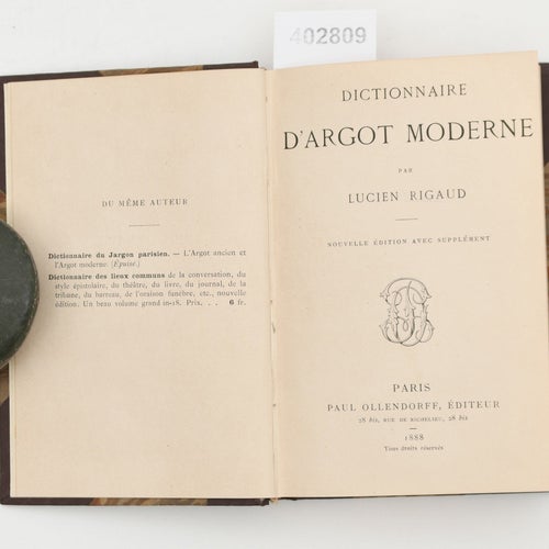 Dictionnaire d'argot moderne / par Lucien Rigaud.