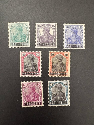 1920 Tyska riket överstämplat "SAARGEBIET"