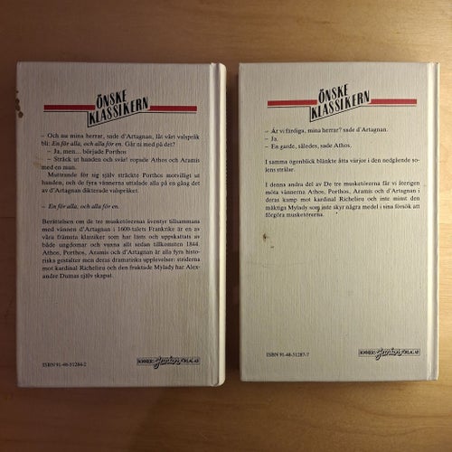 De tre musketörerna I och II av Alexandre Dumas, 1986