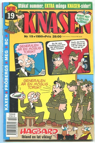 Knasen 1999 nr 19 Hagbard, Kaxen, BC, Fröbergs, Meg, Rödöga