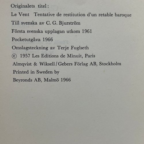 Vinden av Claude Simon, Bok, Good plus