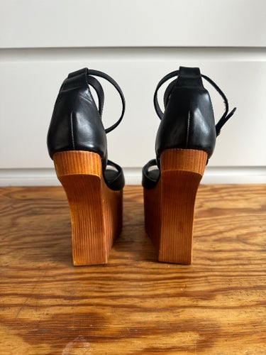 Jeffrey Campbell Str8up Heelless wood blackStorlek 36