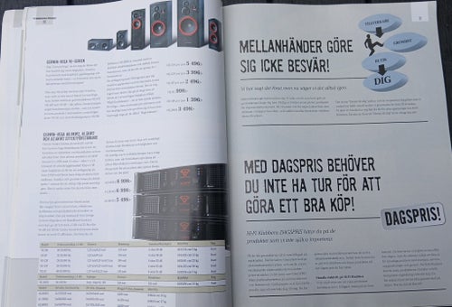 Tjock katalog Hi FI klubben 2008. Cervin Vega, Nad, Dali, B&W mfl.