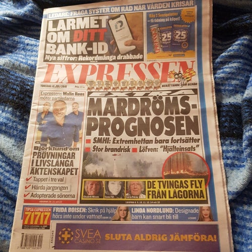 Expressen tidning 19 juli 2018