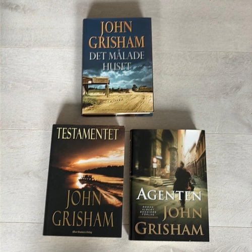 Bokpaket John Grisham - Det målade huset, Testamentet, Agenten