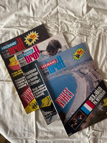 Vintage Veckans Brott tidningar - Tre nummer från 1979