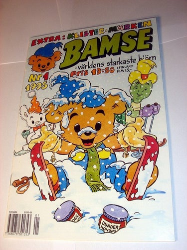 BAMSE 1995 1 (svensk) NY OLÄST EXTRA KLISTERMÄRKEN