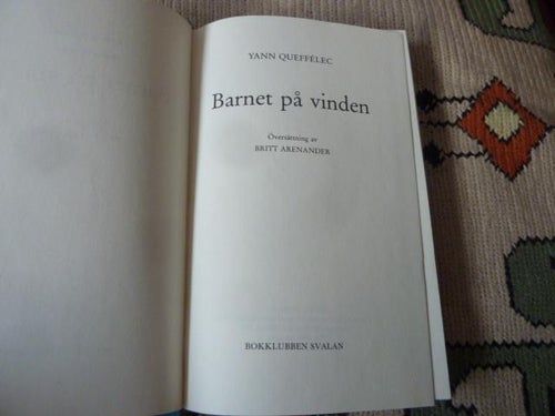 BARNET PÅ VINDEN, Y. QUEFFÉLEC, 1991,  BÖCKER